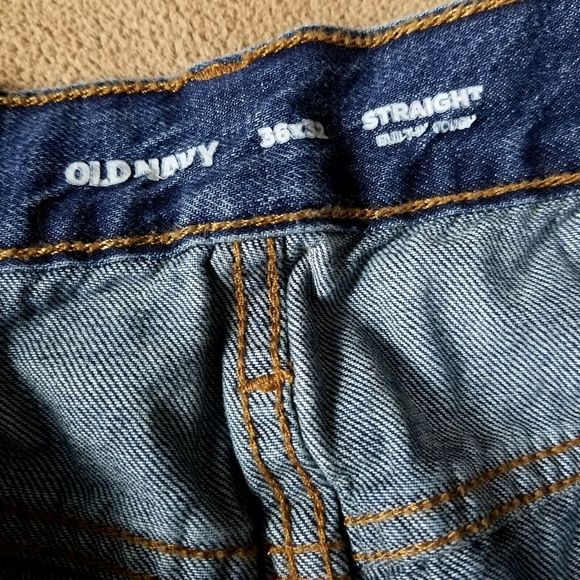 Old NAVY Jeans Mens 36×30 Straight Denim Relaxed Blue - Picture 8 of 10